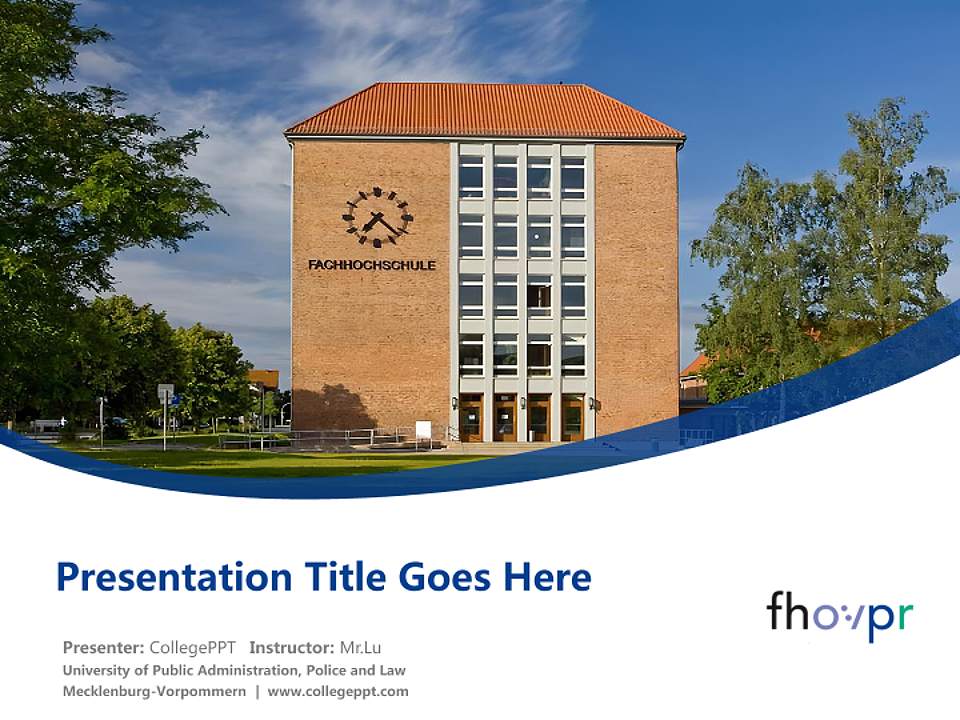 University of Public Administration, Police and Law Mecklenburg-Vorpommern Course/Courseware Creation PPT Template4:3 ratio PPT effect preview image5