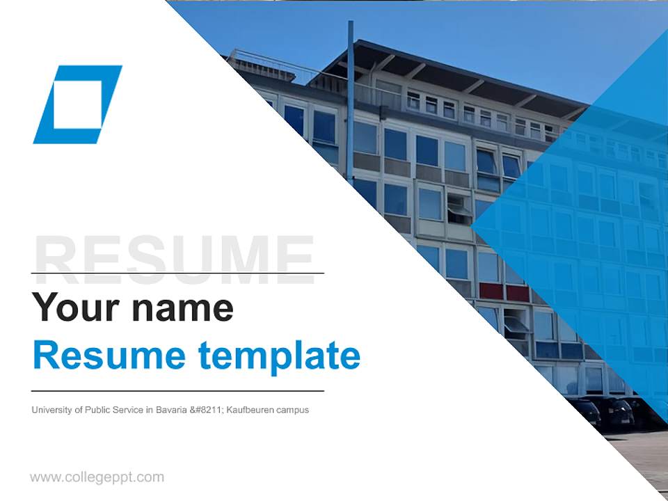 University of Public Service in Bavaria – Kaufbeuren campus Resume PPT Template4:3 ratio PPT effect preview image5
