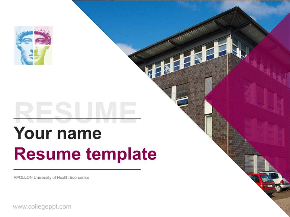 APOLLON University of Health Economics Resume PPT Template4:3 ratio PPT effect preview image5