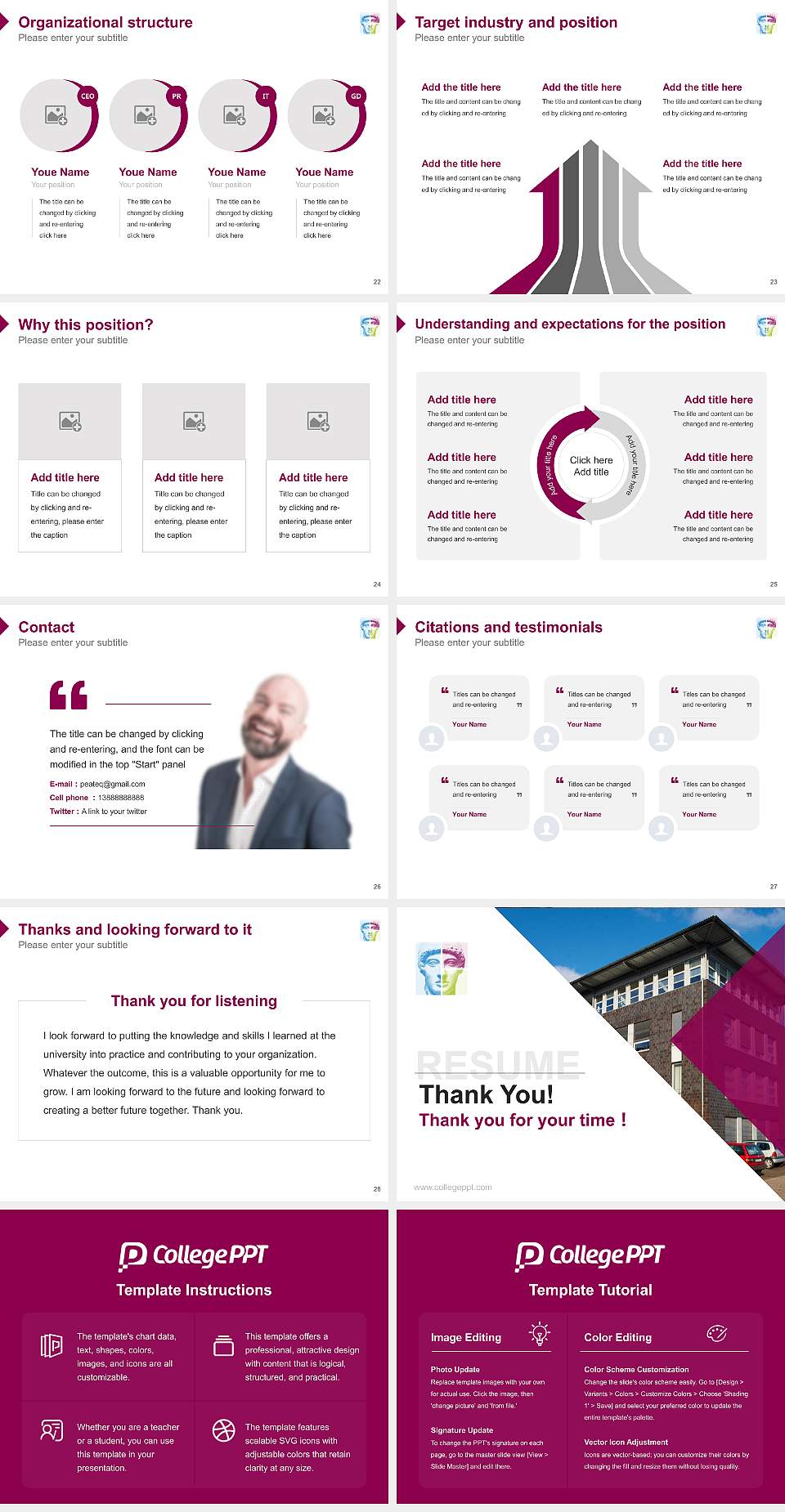 APOLLON University of Health Economics Resume PPT Template4:3 ratio PPT effect preview image4