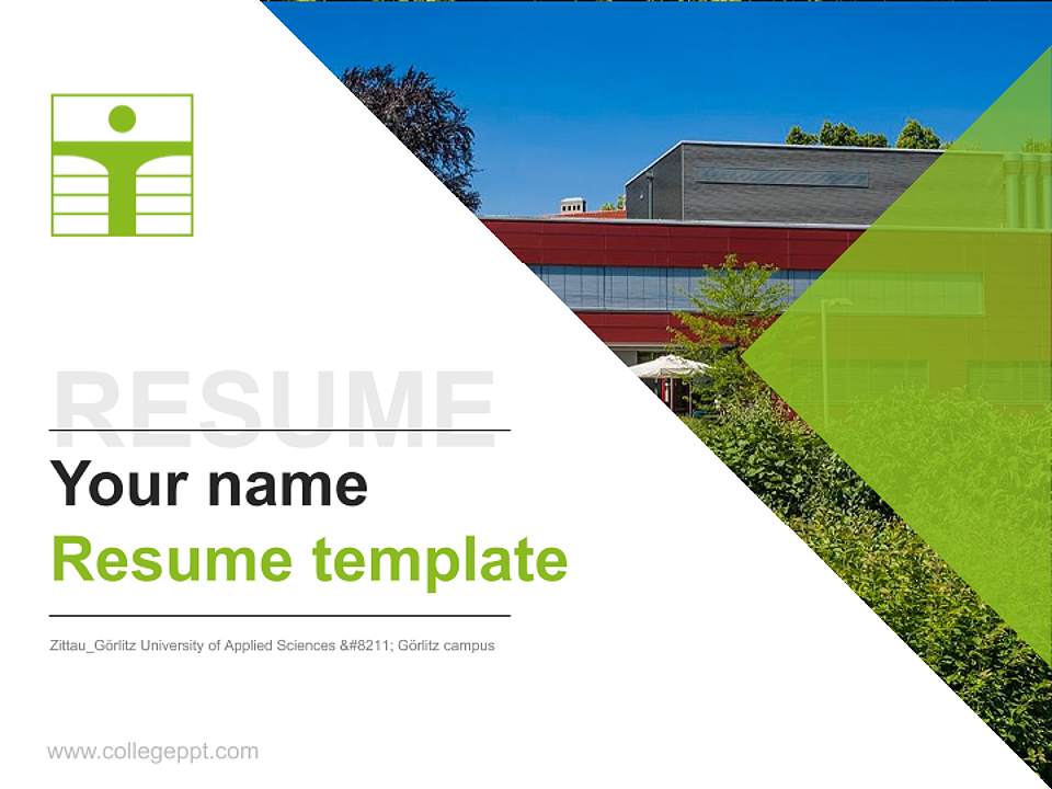 Zittau_Görlitz University of Applied Sciences – Görlitz campus Resume PPT Template4:3 ratio PPT effect preview image5