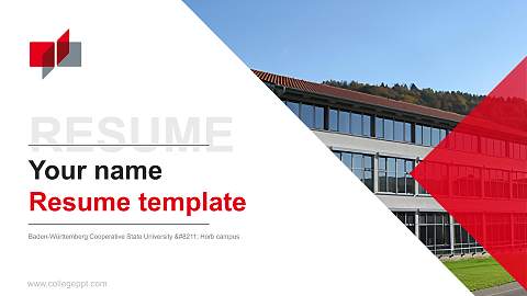 Baden-Württemberg Cooperative State University – Horb campus Resume PPT Template