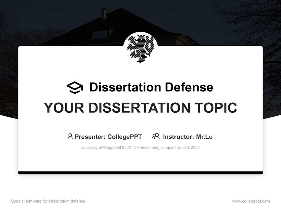 University of Wuppertal – Freudenberg campus Graduation Thesis Defense PPT Template4:3 ratio PPT effect preview image7