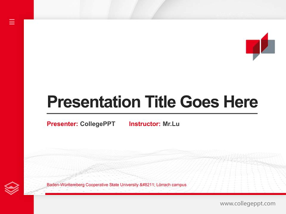 Baden-Württemberg Cooperative State University – Lörrach campus Thesis Proposal/Graduation Defense PPT Template4:3 ratio PPT effect preview image5