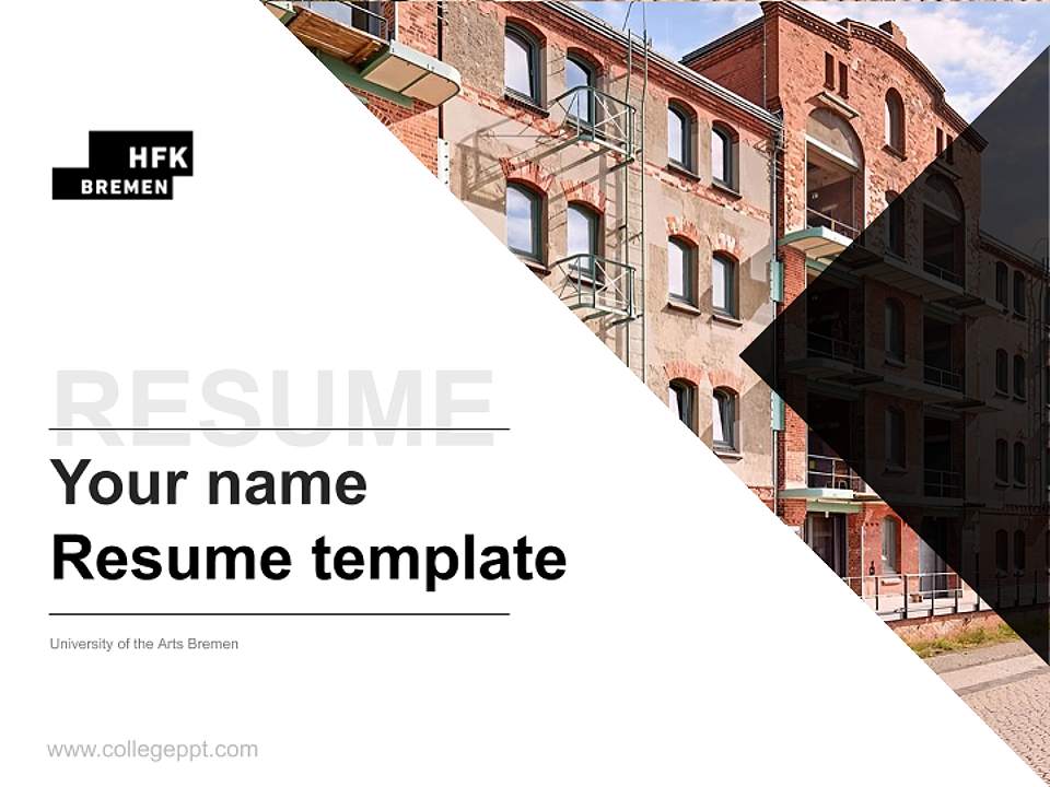 University of the Arts Bremen Resume PPT Template4:3 ratio PPT effect preview image5