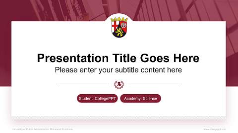 University of Public Administration Rhineland-Palatinate National Scholarship Defense PPT Template