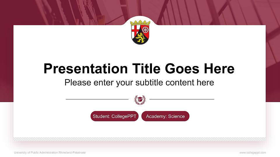 University of Public Administration Rhineland-Palatinate National Scholarship Defense PPT Template16:9 ratio PPT effect preview image