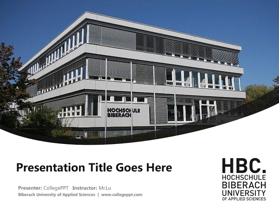 Biberach University of Applied Sciences Course/Courseware Creation PPT Template4:3 ratio PPT effect preview image5