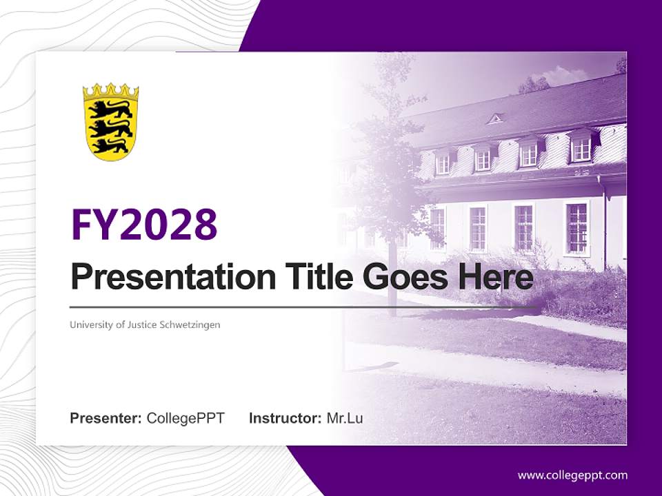 University of Justice Schwetzingen Academic Presentation/Research Findings Report PPT Template4:3 ratio PPT effect preview image5