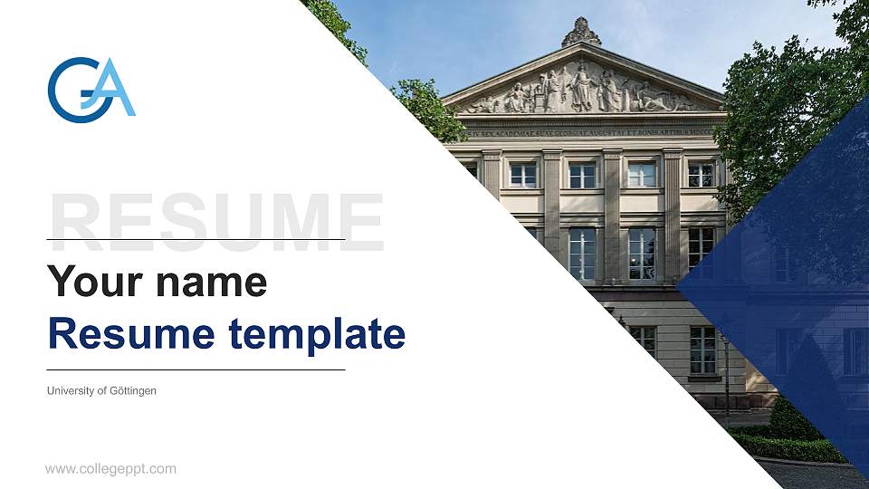 University of Göttingen Resume PPT Template16:9 ratio PPT effect preview image