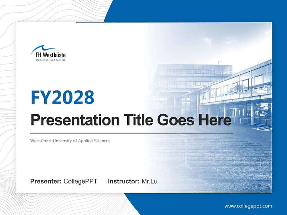 West Coast University of Applied Sciences Academic Presentation/Research Findings Report PPT Template4:3 ratio PPT effect preview image5