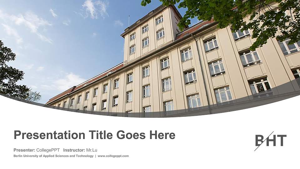 Berlin University of Applied Sciences and Technology Course/Courseware Creation PPT Template16:9 ratio PPT effect preview image