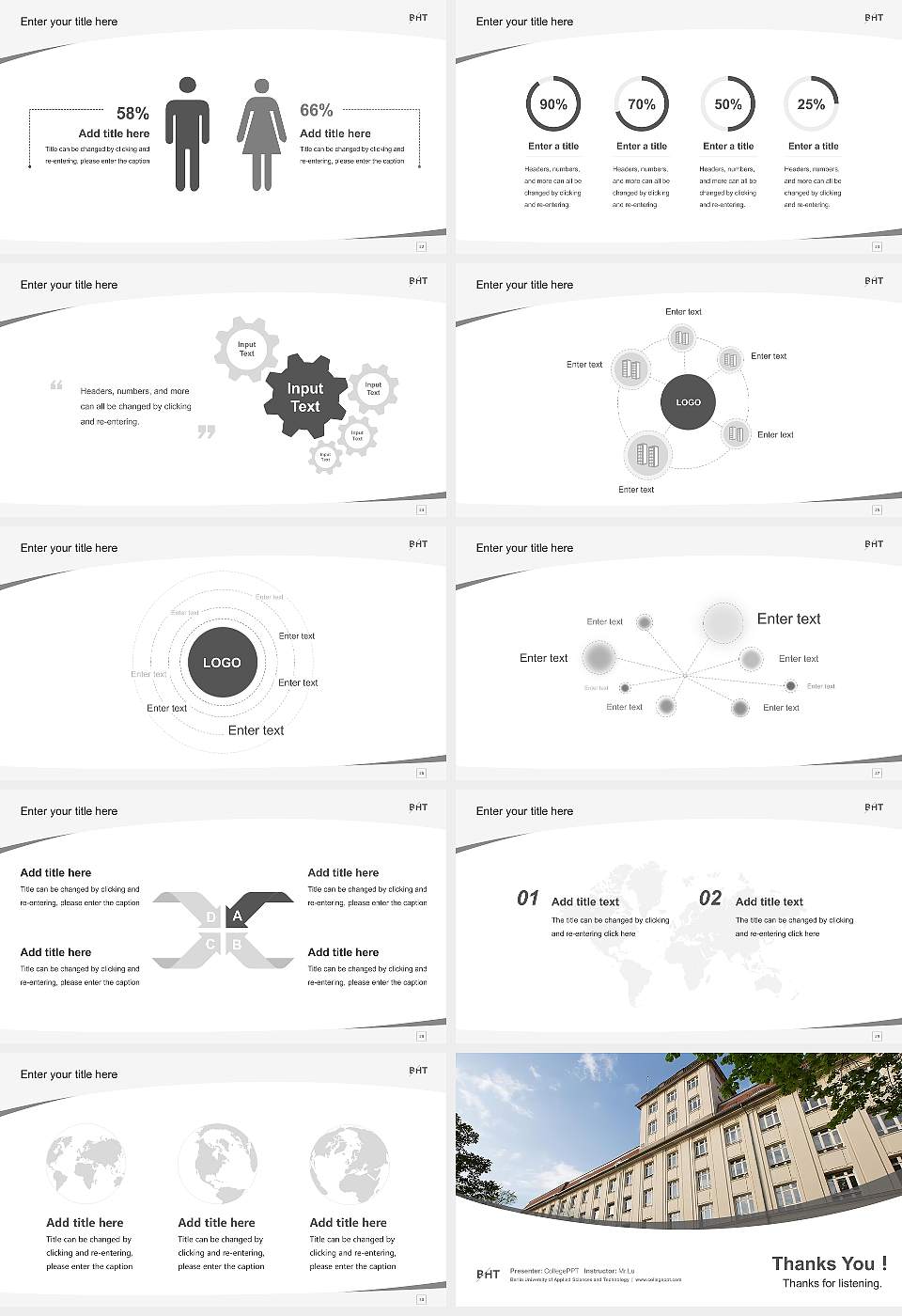 Berlin University of Applied Sciences and Technology Course/Courseware Creation PPT Template16:9 ratio PPT effect preview image4