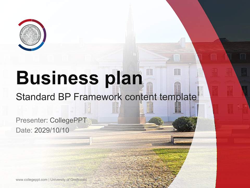 University of Greifswald Competition/Entrepreneurship Contest PPT Template4:3 ratio PPT effect preview image9