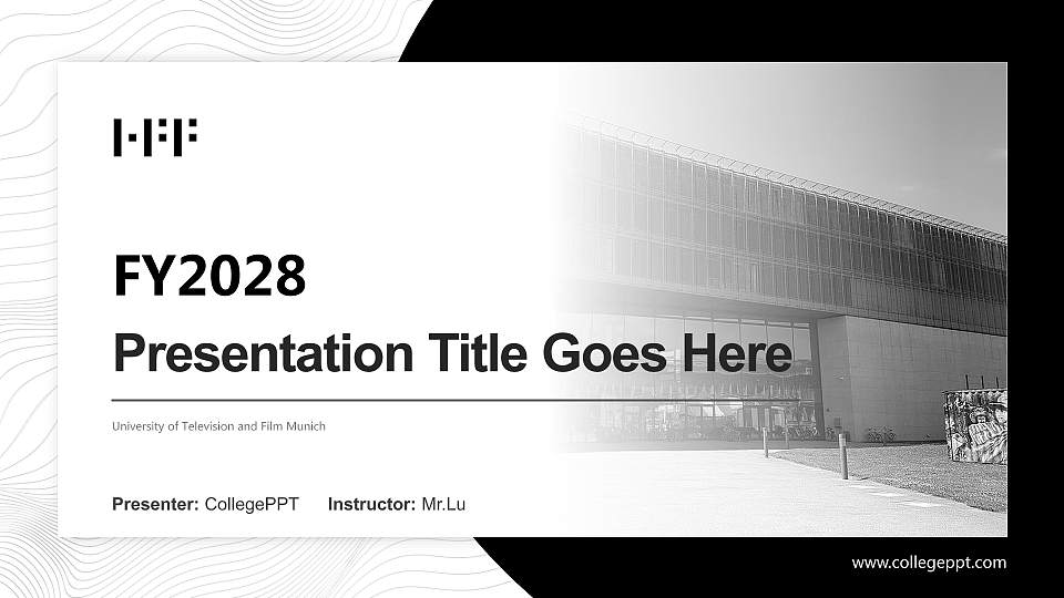 University of Television and Film Munich Academic Presentation/Research Findings Report PPT Template16:9 ratio PPT effect preview image