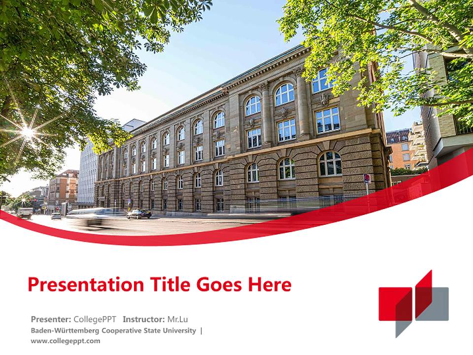 Baden-Württemberg Cooperative State University Course/Courseware Creation PPT Template4:3 ratio PPT effect preview image5