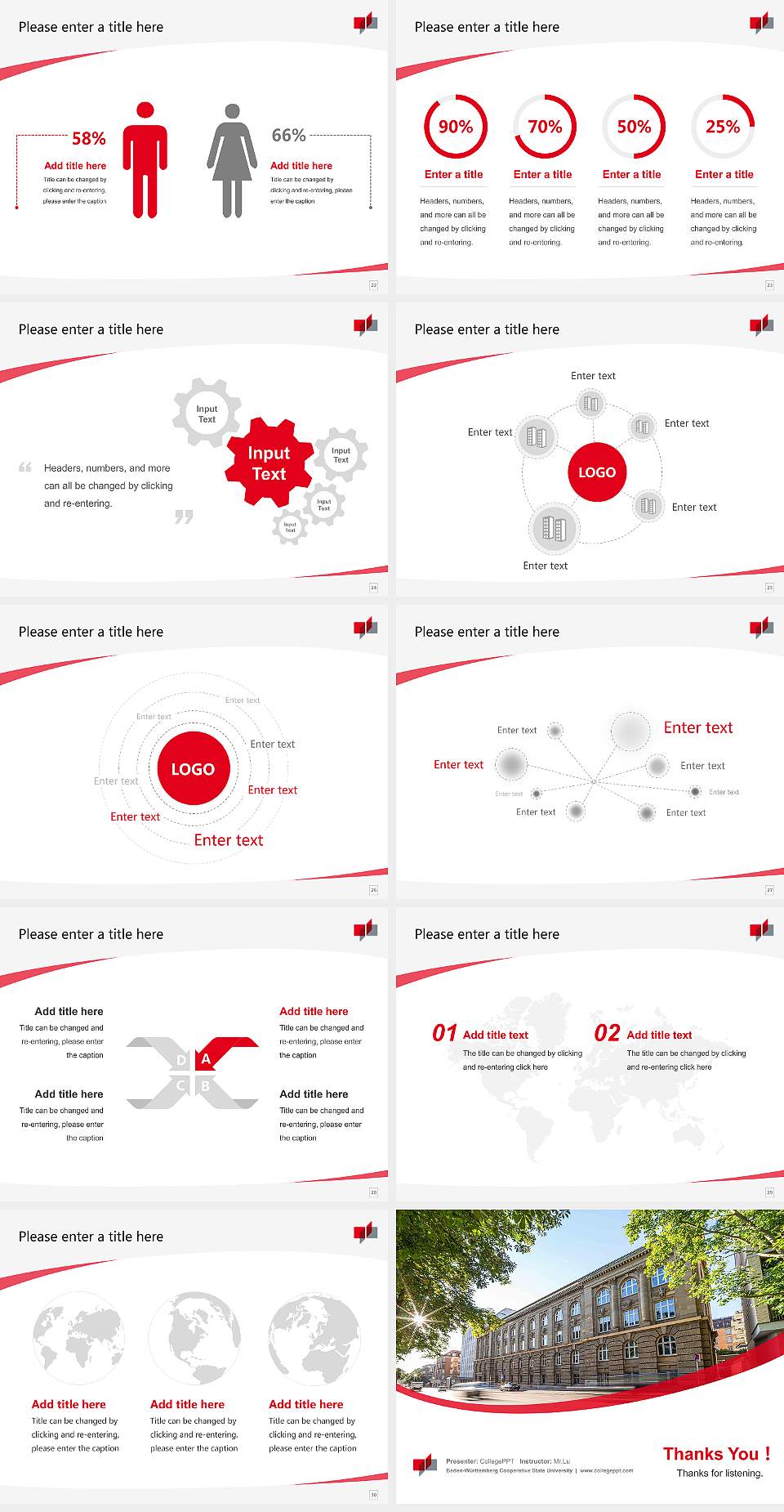 Baden-Württemberg Cooperative State University Course/Courseware Creation PPT Template4:3 ratio PPT effect preview image4