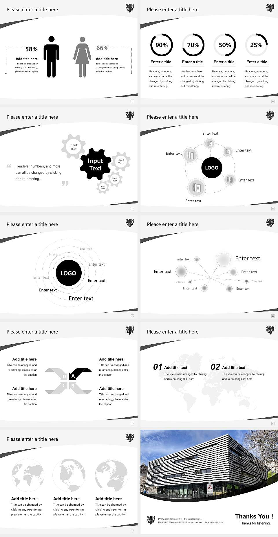 University of Wuppertal – Haspel campus Course/Courseware Creation PPT Template4:3 ratio PPT effect preview image4