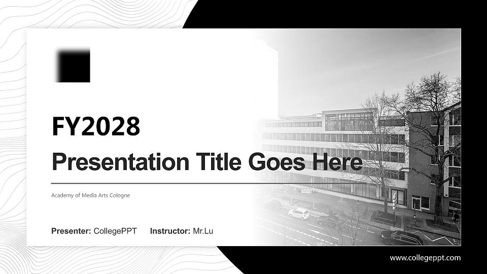 Academy of Media Arts Cologne Academic Presentation/Research Findings Report PPT Template16:9 ratio PPT effect preview image