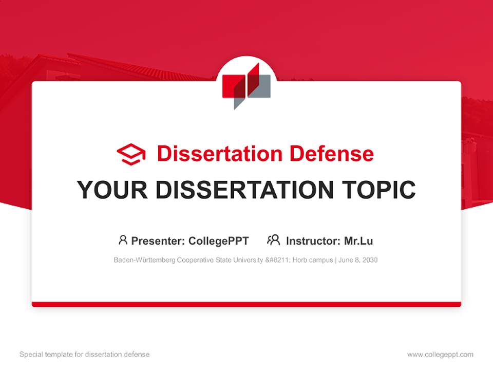 Baden-Württemberg Cooperative State University – Horb campus Graduation Thesis Defense PPT Template4:3 ratio PPT effect preview image7