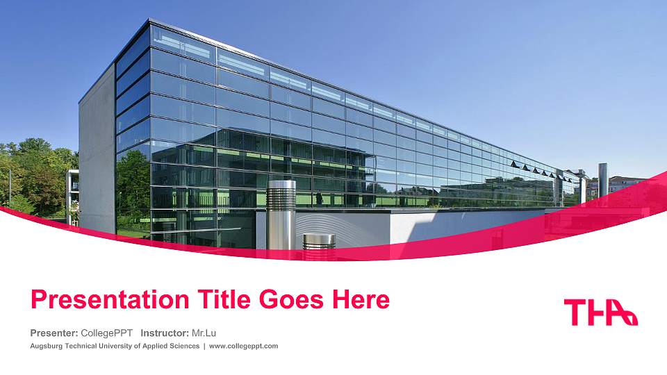 Augsburg Technical University of Applied Sciences Course/Courseware Creation PPT Template16:9 ratio PPT effect preview image