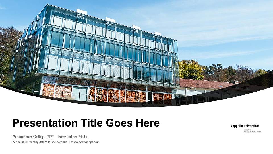 Zeppelin University – See campus Course/Courseware Creation PPT Template16:9 ratio PPT effect preview image