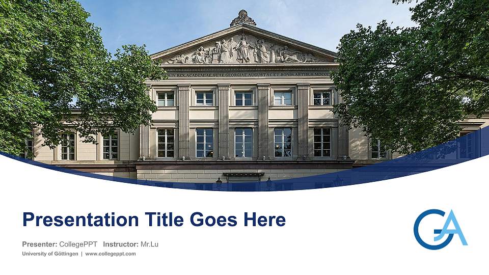 University of Göttingen Course/Courseware Creation PPT Template16:9 ratio PPT effect preview image
