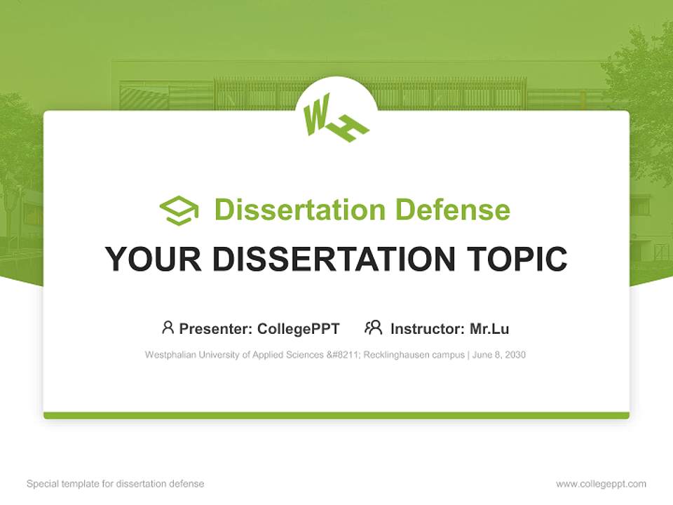 Westphalian University of Applied Sciences – Recklinghausen campus Graduation Thesis Defense PPT Template4:3 ratio PPT effect preview image7