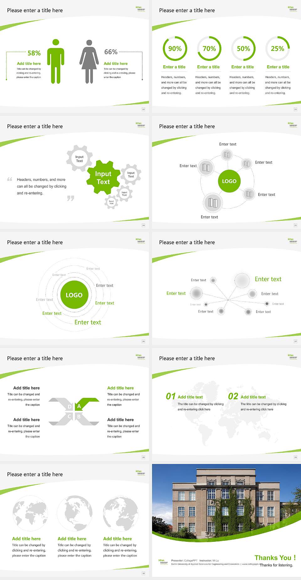 Berlin University of Applied Sciences for Engineering and Economics Course/Courseware Creation PPT Template4:3 ratio PPT effect preview image4