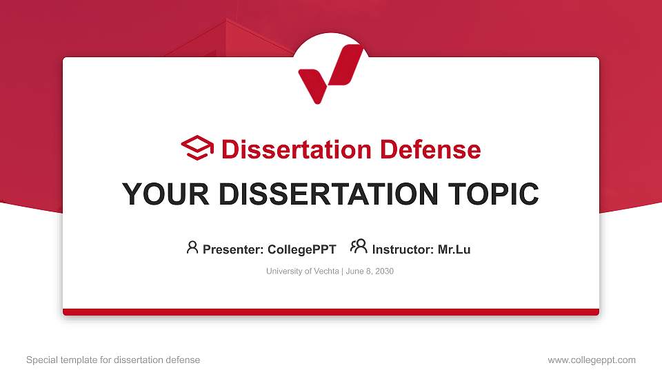University of Vechta Graduation Thesis Defense PPT Template16:9 ratio PPT effect preview image