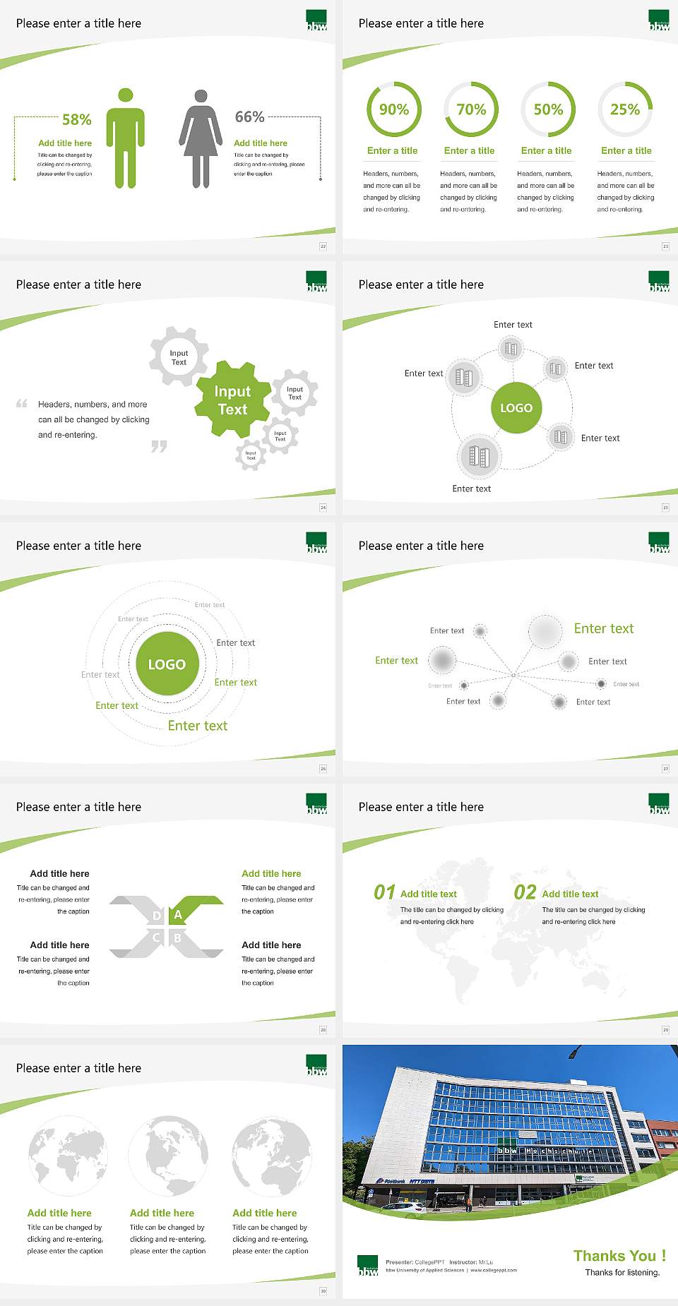 bbw University of Applied Sciences Course/Courseware Creation PPT Template4:3 ratio PPT effect preview image4