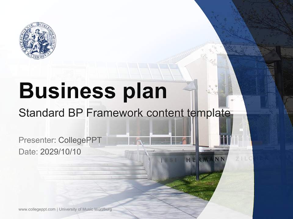 University of Music Würzburg Competition/Entrepreneurship Contest PPT Template4:3 ratio PPT effect preview image9