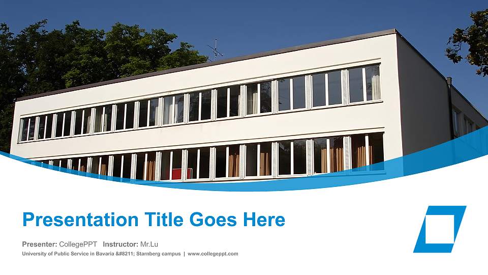 University of Public Service in Bavaria – Starnberg campus Course/Courseware Creation PPT Template16:9 ratio PPT effect preview image