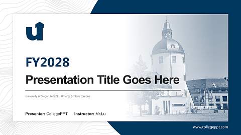 University of Siegen – Unteres Schloss campus Academic Presentation/Research Findings Report PPT Template