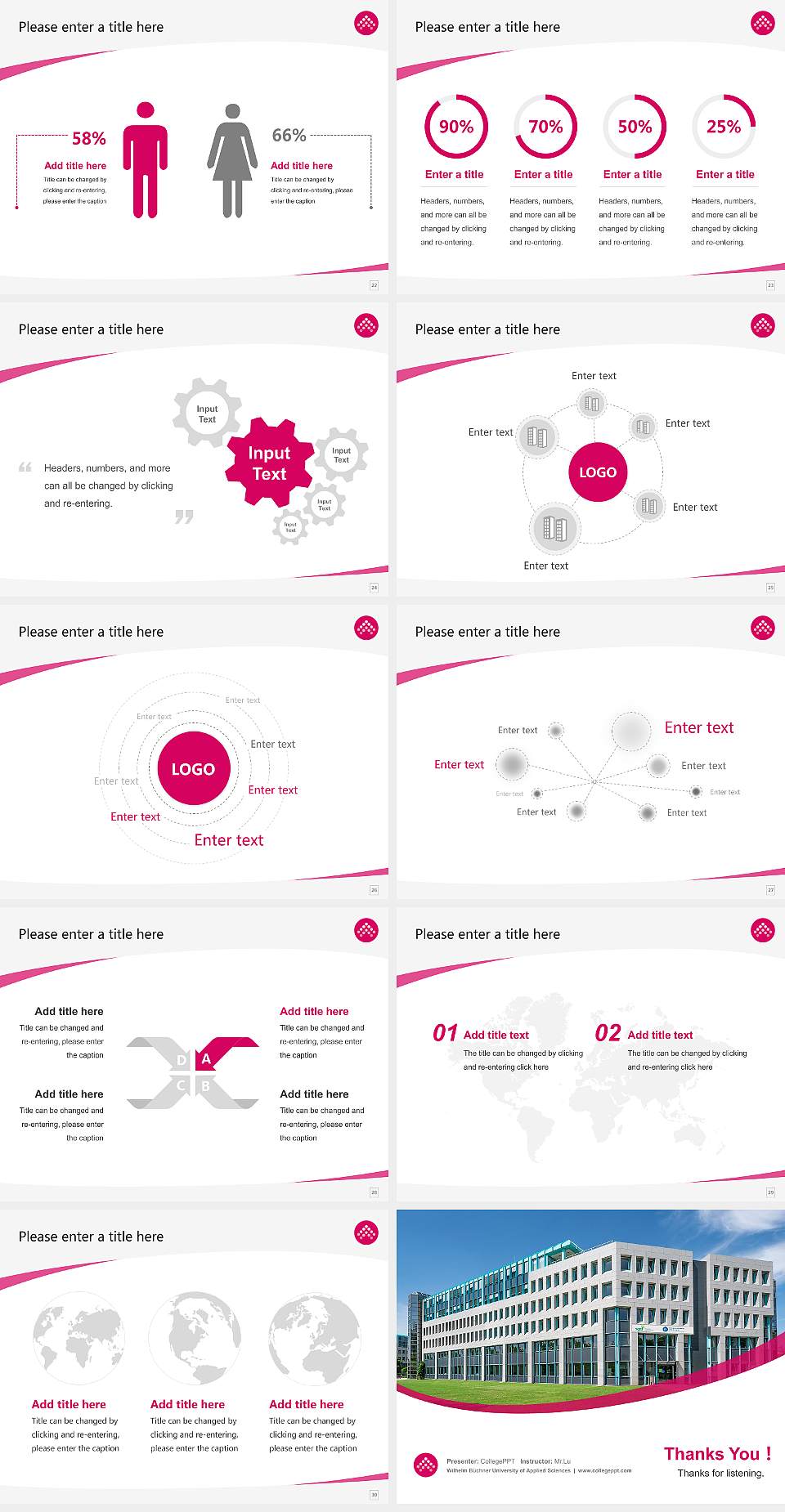 Wilhelm Büchner University of Applied Sciences Course/Courseware Creation PPT Template4:3 ratio PPT effect preview image4