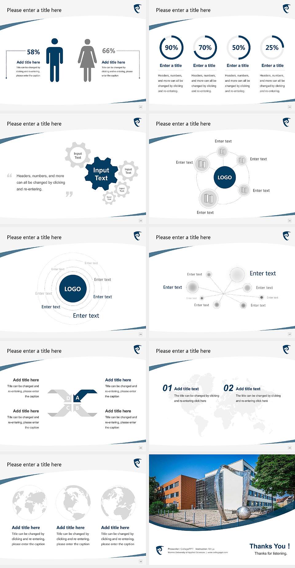 Worms University of Applied Sciences Course/Courseware Creation PPT Template4:3 ratio PPT effect preview image4