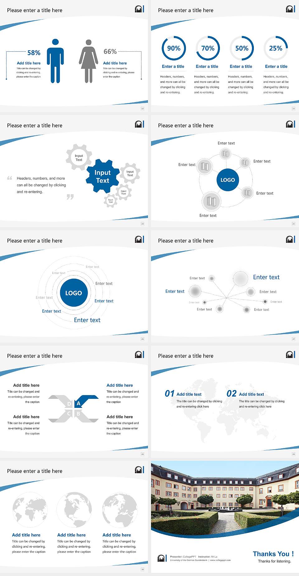 University of the German Bundesbank Course/Courseware Creation PPT Template4:3 ratio PPT effect preview image4