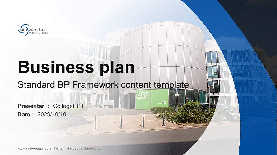 Witten_Herdecke University Competition/Entrepreneurship Contest PPT Template16:9 ratio PPT effect preview image