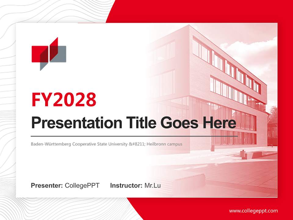 Baden-Württemberg Cooperative State University – Heilbronn campus Academic Presentation/Research Findings Report PPT Template4:3 ratio PPT effect preview image5