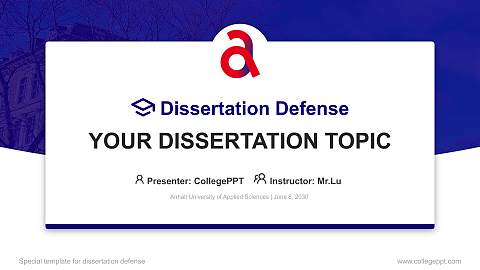 Anhalt University of Applied Sciences Graduation Thesis Defense PPT Template