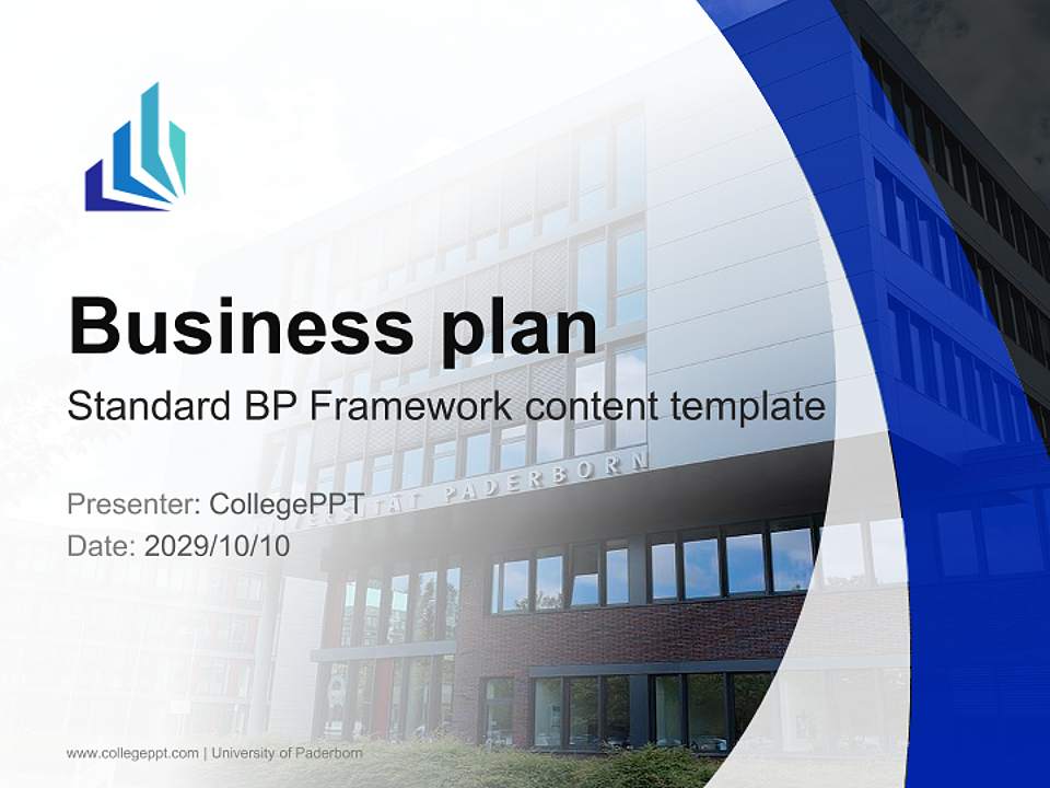 University of Paderborn Competition/Entrepreneurship Contest PPT Template4:3 ratio PPT effect preview image9