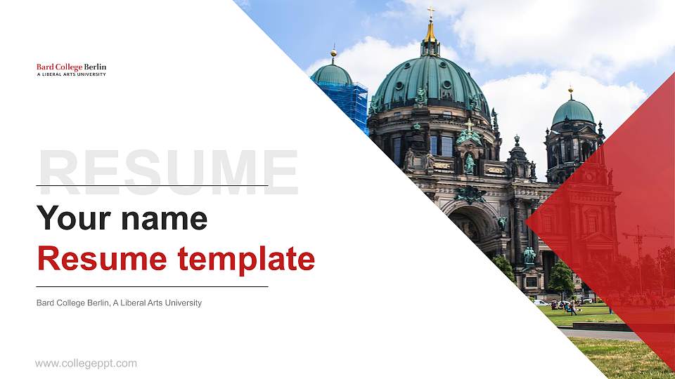 Bard College Berlin, A Liberal Arts University Resume PPT Template16:9 ratio PPT effect preview image