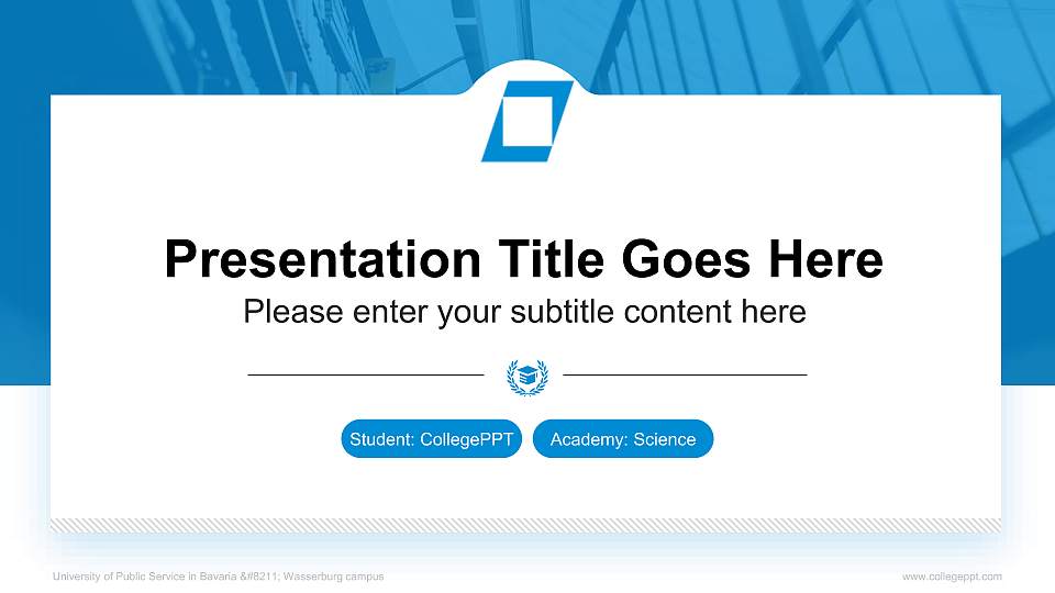 University of Public Service in Bavaria – Wasserburg campus National Scholarship Defense PPT Template16:9 ratio PPT effect preview image