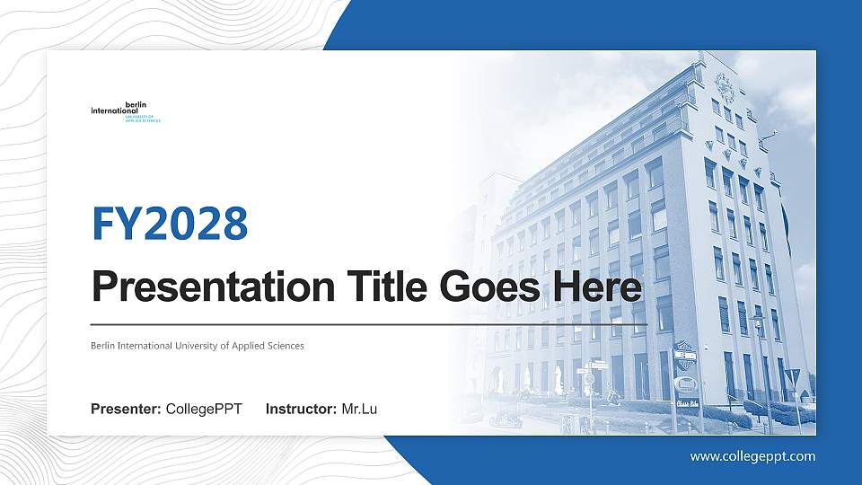 Berlin International University of Applied Sciences Academic Presentation/Research Findings Report PPT Template16:9 ratio PPT effect preview image