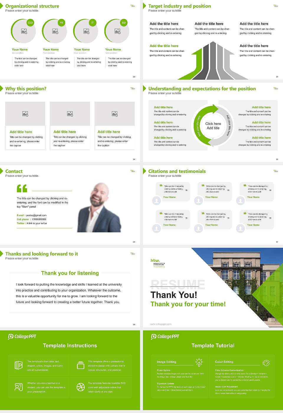 Berlin University of Applied Sciences for Engineering and Economics Resume PPT Template16:9 ratio PPT effect preview image4