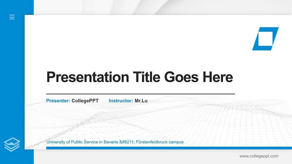 University of Public Service in Bavaria – Fürstenfeldbruck campus Thesis Proposal/Graduation Defense PPT Template16:9 ratio PPT effect preview image