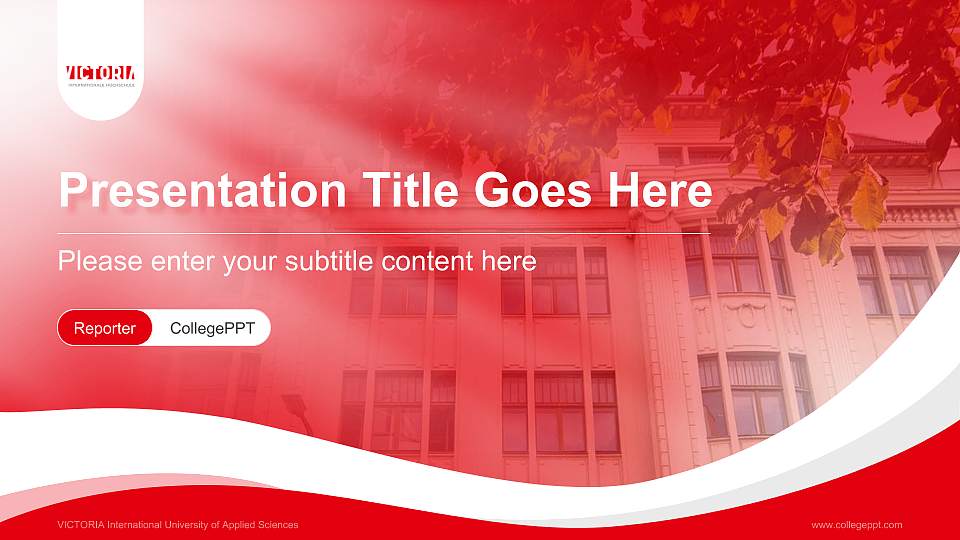 VICTORIA International University of Applied Sciences Lecture Sharing and Networking Event PPT Template16:9 ratio PPT effect preview image