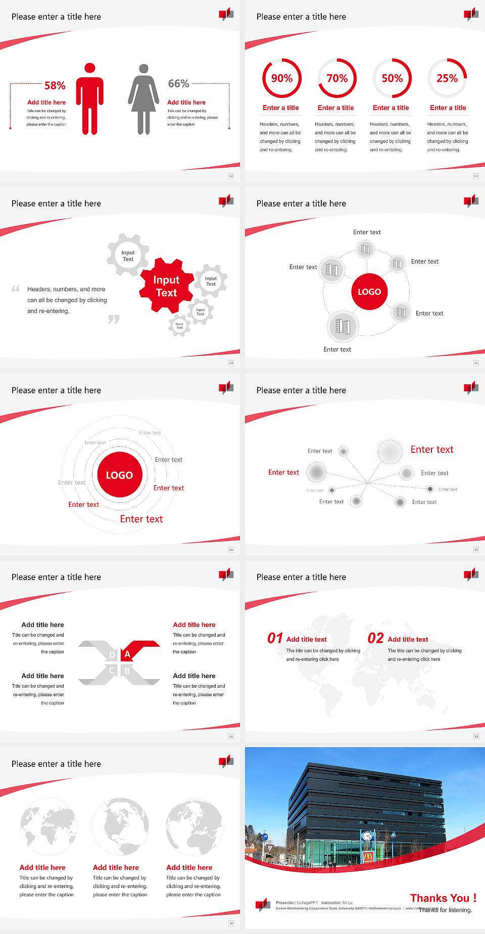 Baden-Württemberg Cooperative State University – Heidenheim campus Course/Courseware Creation PPT Template4:3 ratio PPT effect preview image4