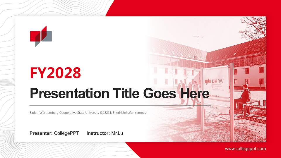 Baden-Württemberg Cooperative State University – Friedrichshafen campus Academic Presentation/Research Findings Report PPT Template16:9 ratio PPT effect preview image