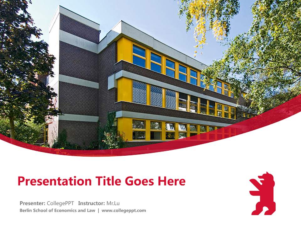 Berlin School of Economics and Law Course/Courseware Creation PPT Template4:3 ratio PPT effect preview image5